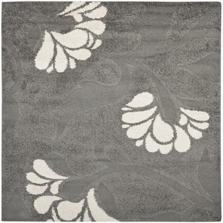 SAFAVIEH 6 ft. 7 in. x 6 ft. 7 in. Square Grey and Beige Florida Shag Rug SG459-8013-7SQ